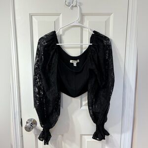 Urban Outfitters Black Lace Going Out Top